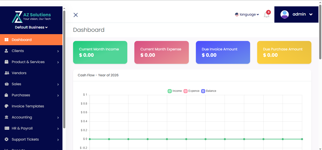 ERP Dashboard Screenshot 1