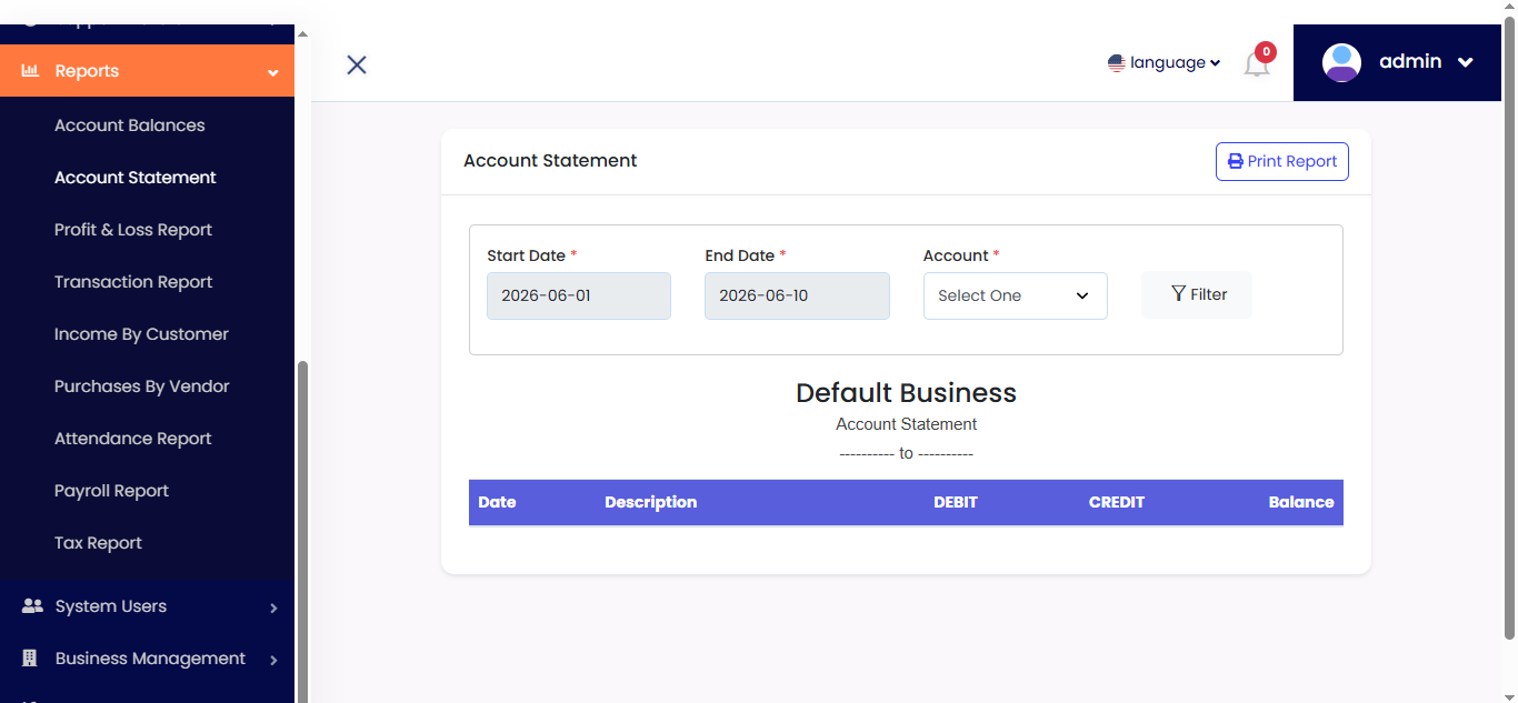 Reports Screenshot 1