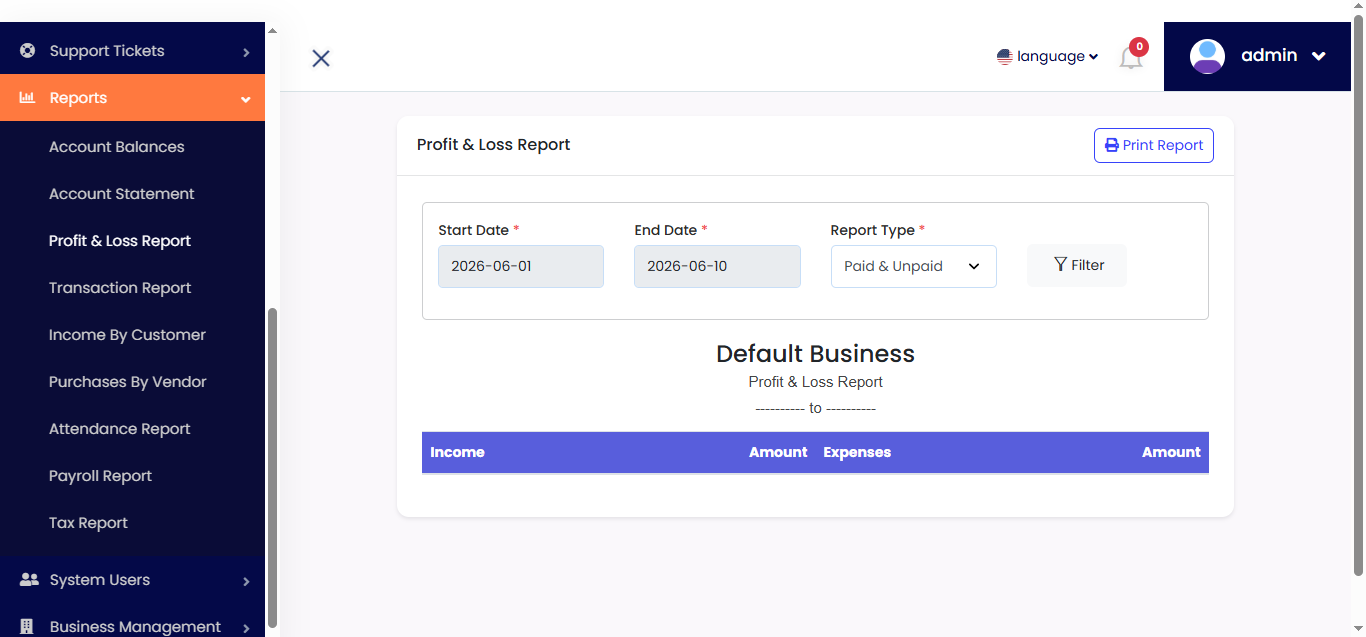 Reports Screenshot 2